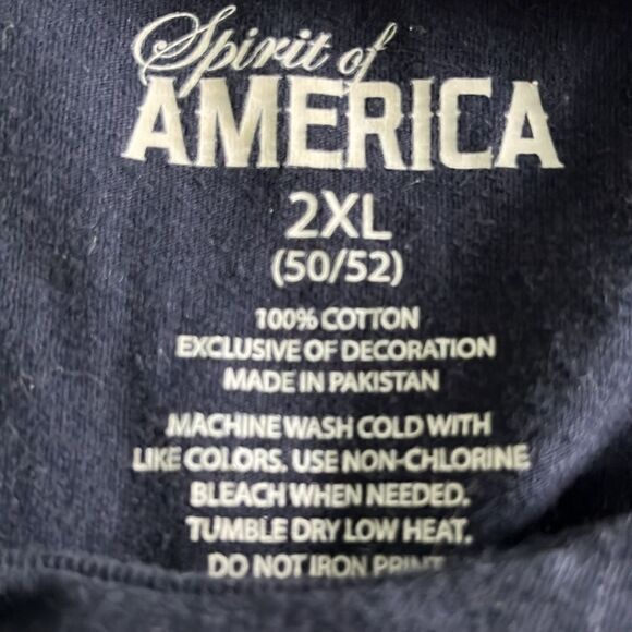 Spirit of America American Flag Raised Eagle Raw hem Great Patriotic Unisex - Picture 4 of 6